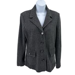 Jones New York Wool Blend Business Jacket Women's S Charcoal Gray Formal Office